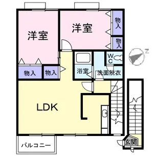 オーブリーヒキノB【2階】の間取り