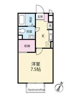 ジュネス山中【201号室】の間取り