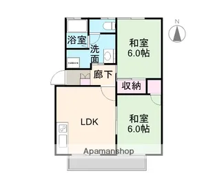 フレグランスⅢ【205号室】の間取り