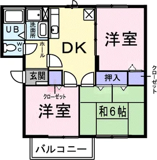 ハビテーション長通A【1階】の間取り