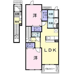 カーサ・リリアントA【2階】の間取り