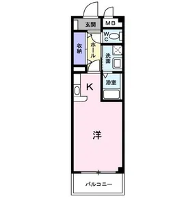 フォンテーヌ東津田【401号室】の間取り