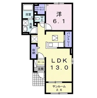 ディア コートA【1階】の間取り