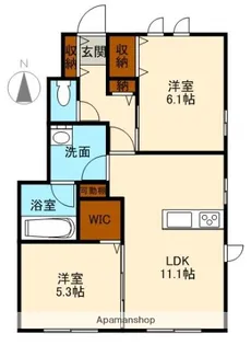 パークコート イケダB【102号室】の間取り