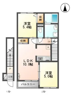 ラポート玉湯【2階】の間取り