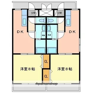 グランディールK【402号室】の間取り