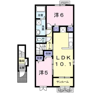 プランドール【2階】の間取り