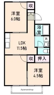 コスモスⅡ【102号室】の間取り
