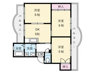 コーポ多久和【303号室】の間取り