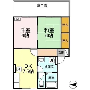 ソレアード上谷 A棟【1階】の間取り