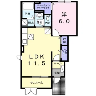 1LDKの間取り画像