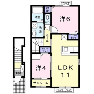 ステラ東出雲 Ⅰ【206号室】の間取り
