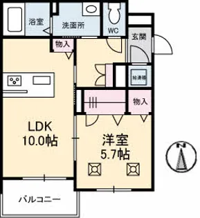 ベレオ白金坂【1階】の間取り