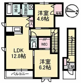 パルタージュ B棟【2階】の間取り