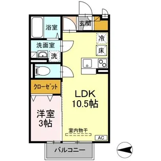 ユウタイヤン【106号室】の間取り