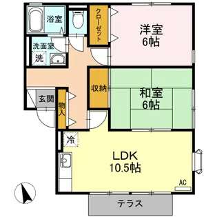 パルクヴェール B棟【1階】の間取り