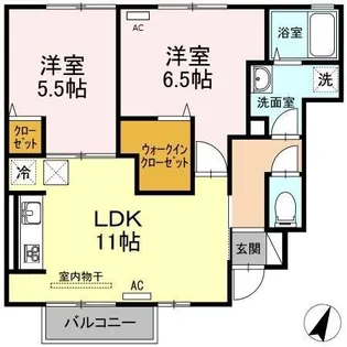 ペリート【101号室】の間取り