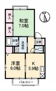 コーポ中的場 Ⅵ棟【2階】の間取り