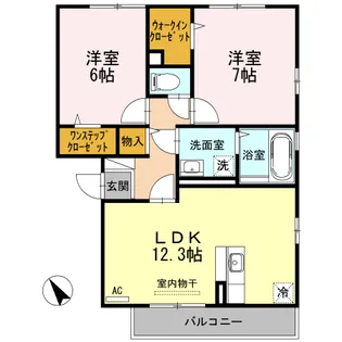 サンパティーク【205号室】の間取り