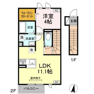 1LDKの間取り画像