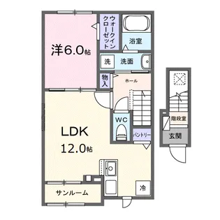 クレストールⅢ B【2階】の間取り
