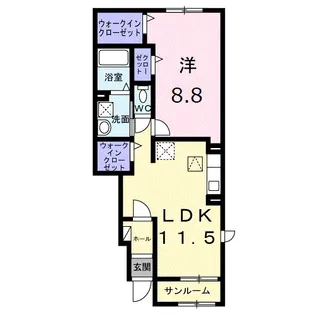 クレストールⅢ A【1階】の間取り