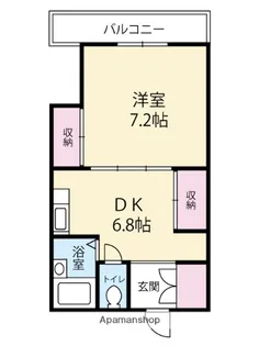 ハイツR上乃木【107号室】の間取り