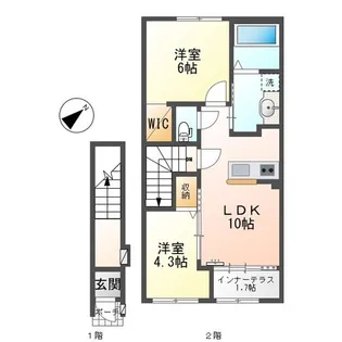(仮称)スターテラスⅡ東出雲【2階】の間取り