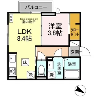 ロイヤルステージ西持田町B棟【1階】の間取り