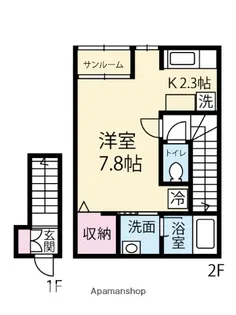 シオン新雑賀Ⅱ【201号室】の間取り