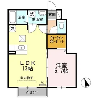 クルジュエム【1階】の間取り