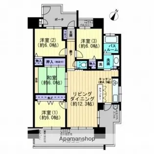 サーパスシティ西古松公園弐番館【9階】の間取り