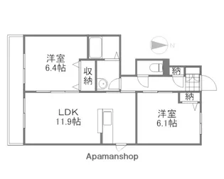 シャーメゾン シエル【1階】の間取り