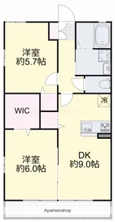 2LDKの間取り画像