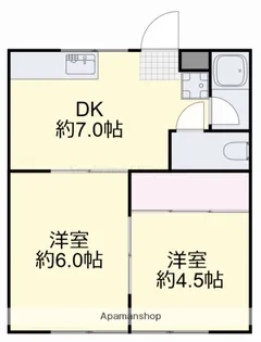 井上コーポB棟【1階】の間取り