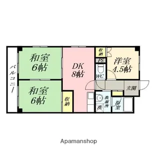 シティハイツ清水【406号室】の間取り