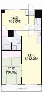 グランデュール東古松【602号室】の間取り