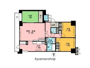 サーパスシティ大供【12階】の間取り
