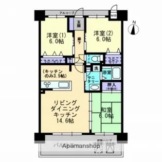 アルファライフ岡山駅南【7階】の間取り