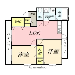 フラワーハイツⅠ棟【1階】の間取り