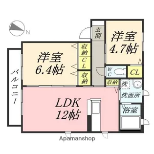 シャーメゾン箕島【2階】の間取り