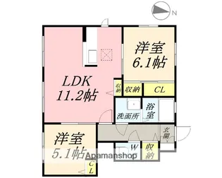 グランカーサ金岡 五番館【1階】の間取り