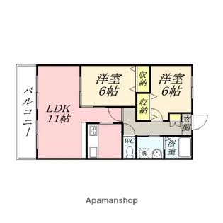 カサブランカ奥田【203号室】の間取り