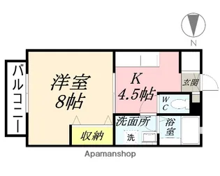 ウヴリール【202号室】の間取り