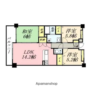 ライオンズマンション神田町【605号室】の間取り