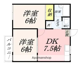 レジデンス乙多見【203号室】の間取り