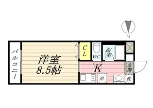 マメゾン三野【1階】の間取り