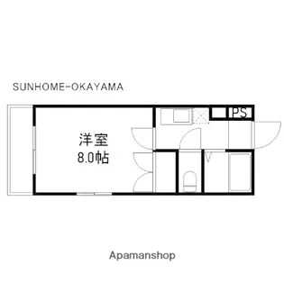 サンハイツ岡大Ⅱ【2階】の間取り