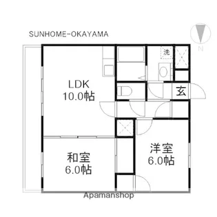 パレスプロムナード【2階】の間取り