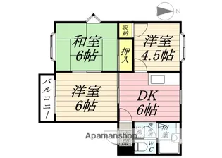 ドリームパレスK−1【2階】の間取り